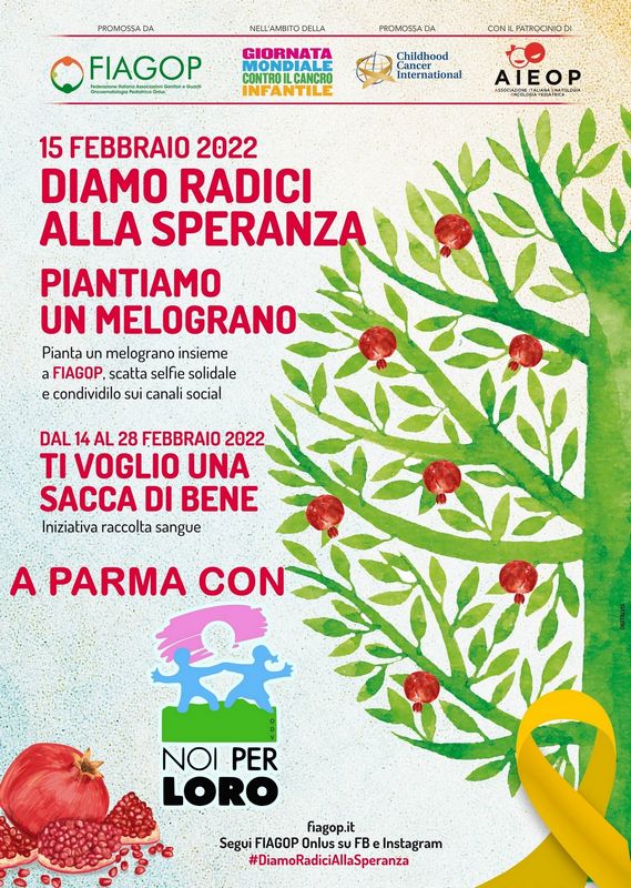 Locandina Giornata Mondiale Contro Cancro Infantile iniziative Parma